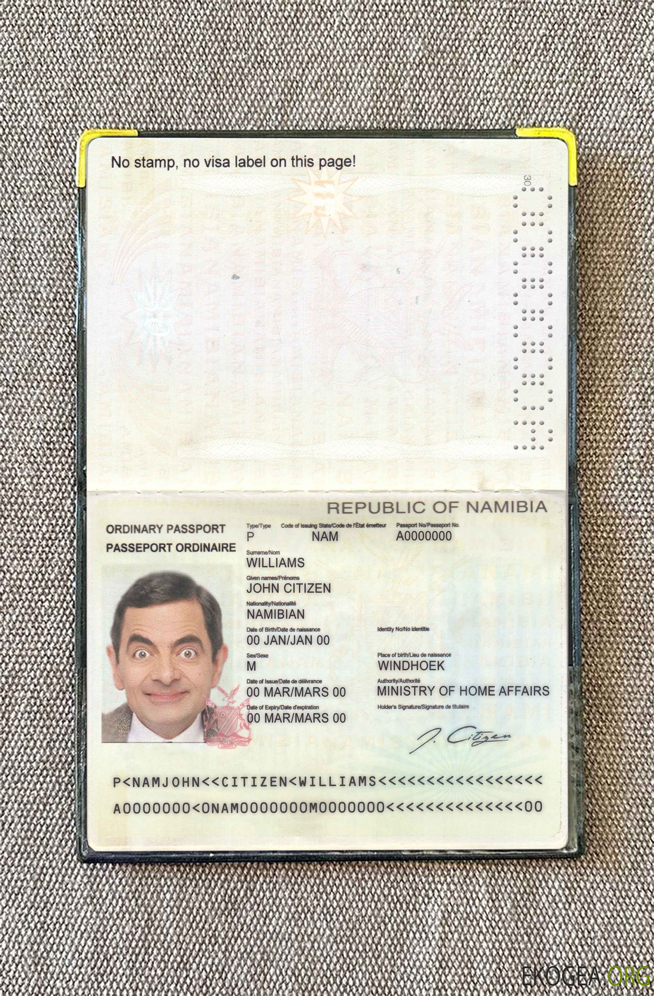 Look photo du col de la Namibie